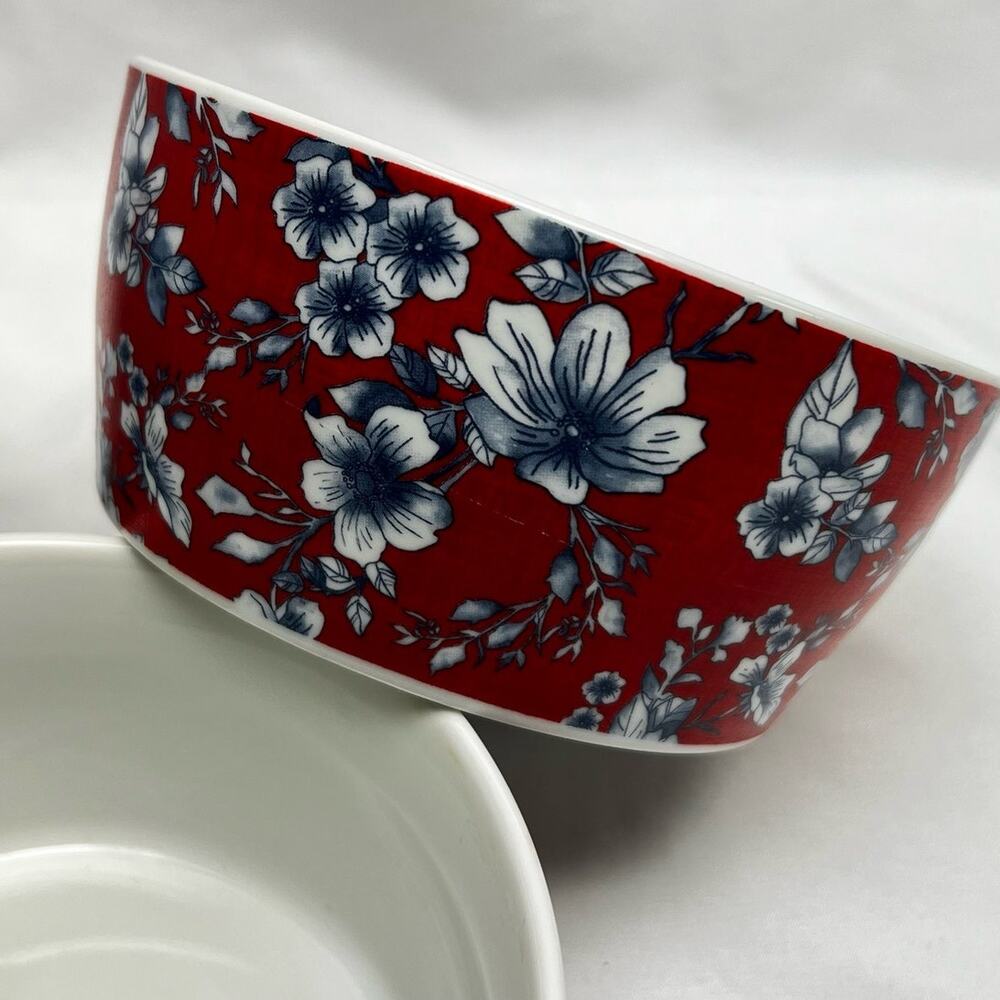 Sur La Table Bowls Pique-nique Floral Porcelain Set of 3 Soup Cereal Serving - Picture 2 of 10